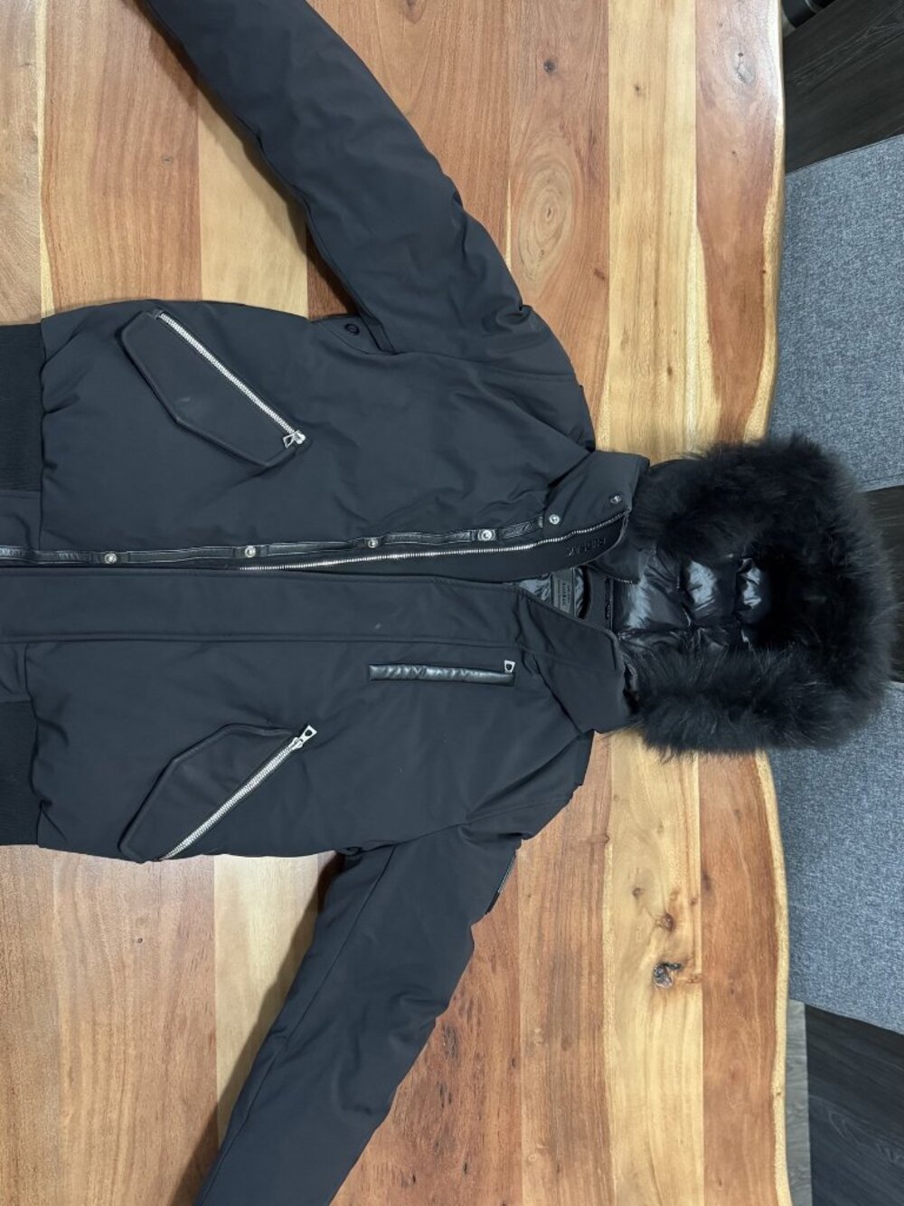 Rudsak black parka – fur hood, Power-Stretch+, size S